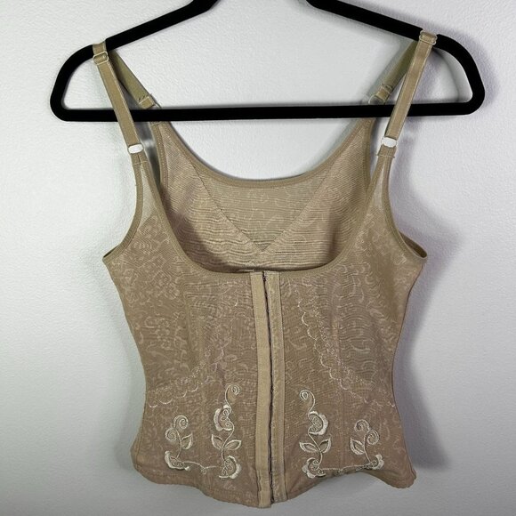 Danbali beige 15 hook boned floral corset size XXL‎ - Picture 1 of 8